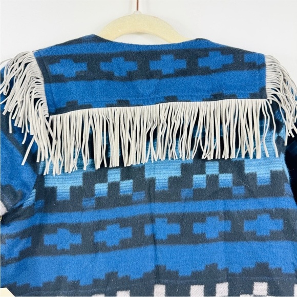 Boy + Girl 100% Cotton Blue Patterned Kids Jacket with Fringe NWT - Picture 5 of 11